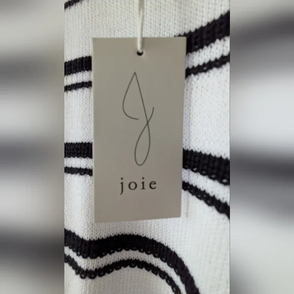 Joie Large Black & White Crew Neck Sweater Stripes Brand New With Tags - Picture 7 of 12